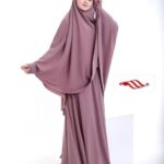Long khimar avec jupe manches boutons au Sénégal